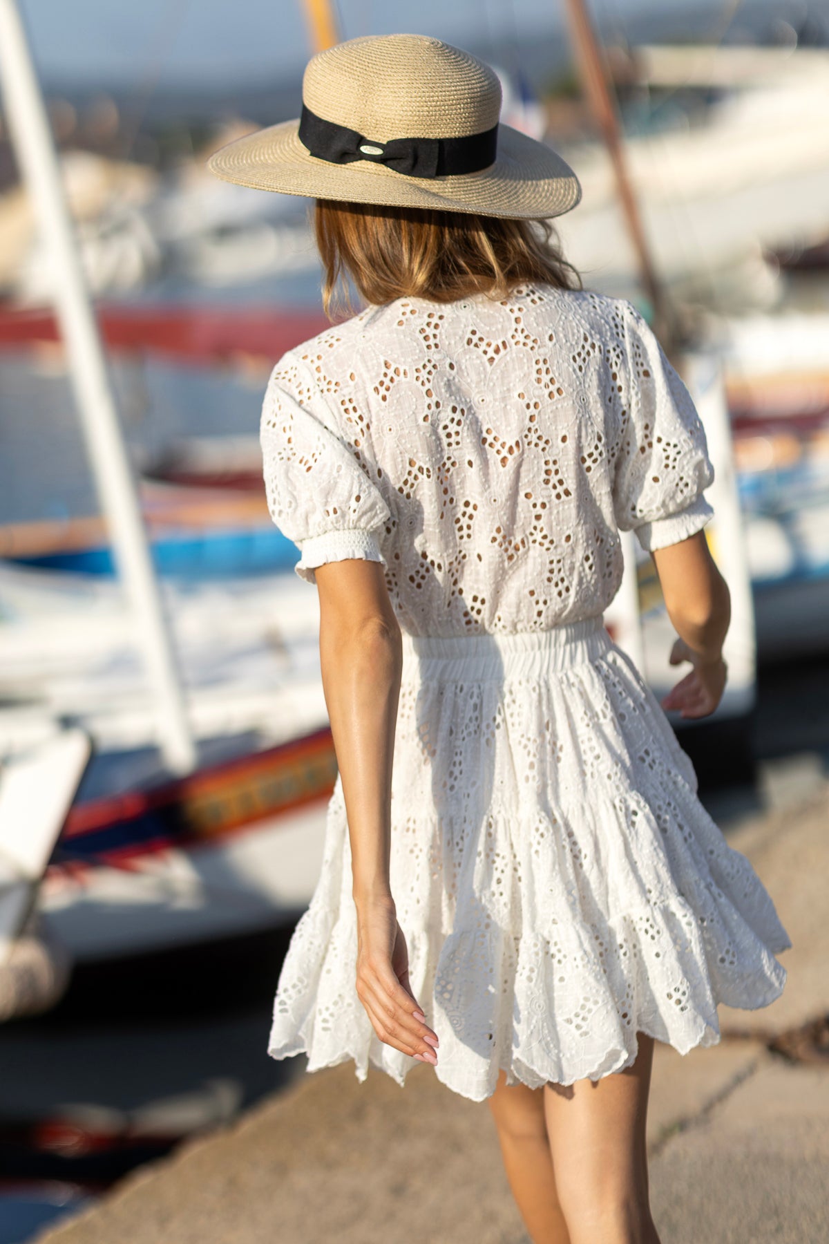 Ginette Embroidered Dress White