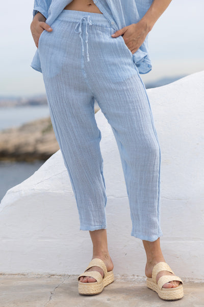 Basil Linen Pants Sky