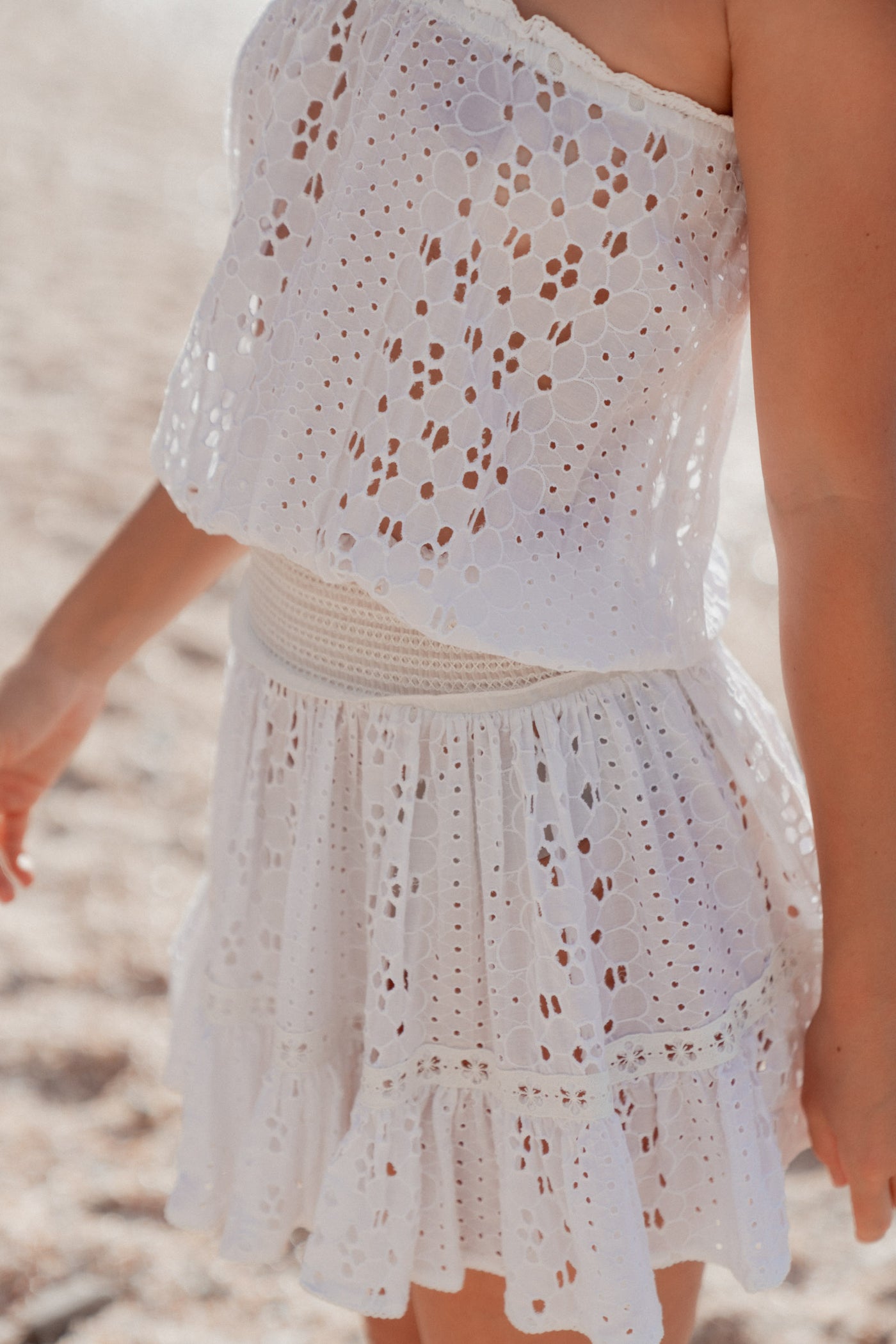 Malibu Embroidered Dress White