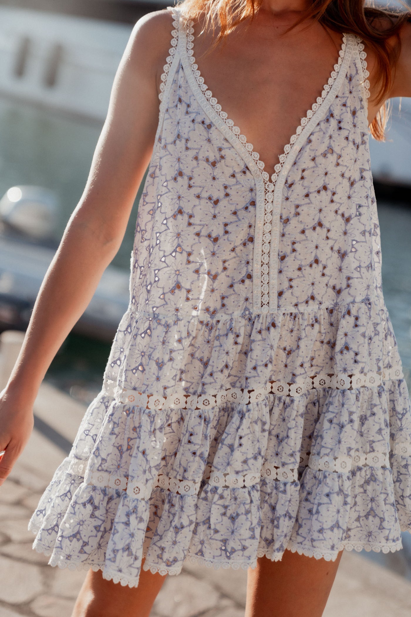 Marilyn Embroidered Dress Lavender