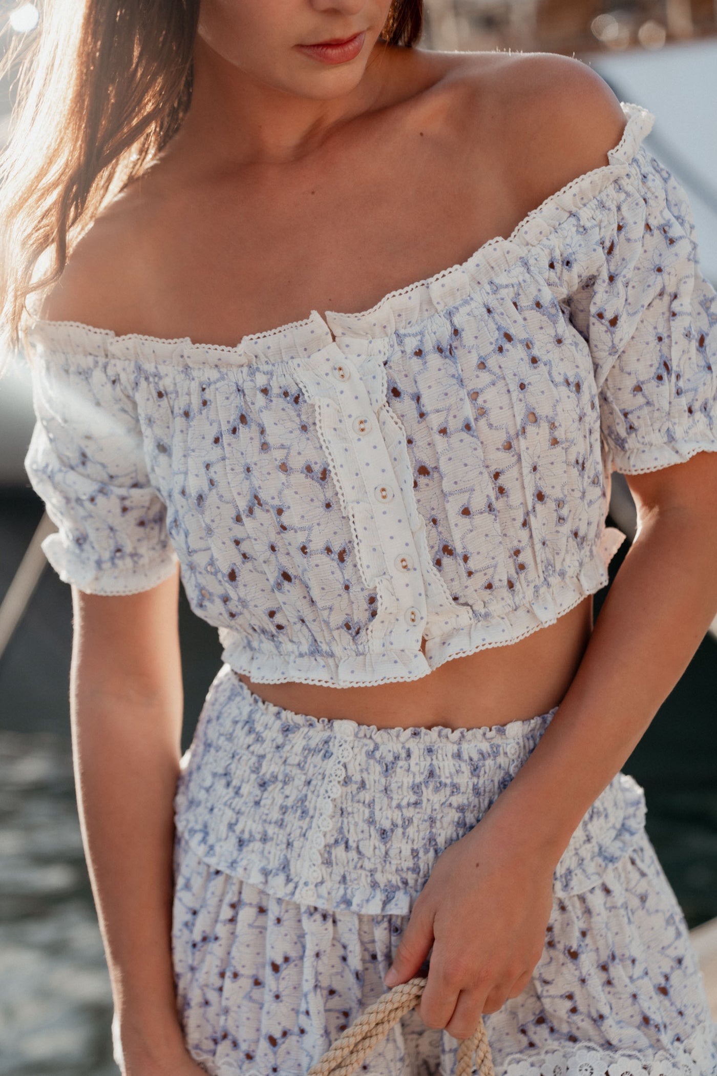 Cloe Embroidered Top Lavender