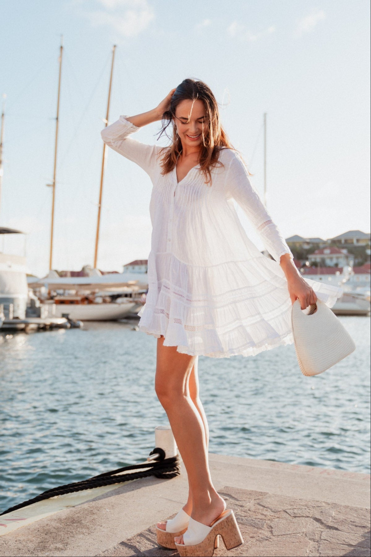 Bella Ciao Linen Dress White