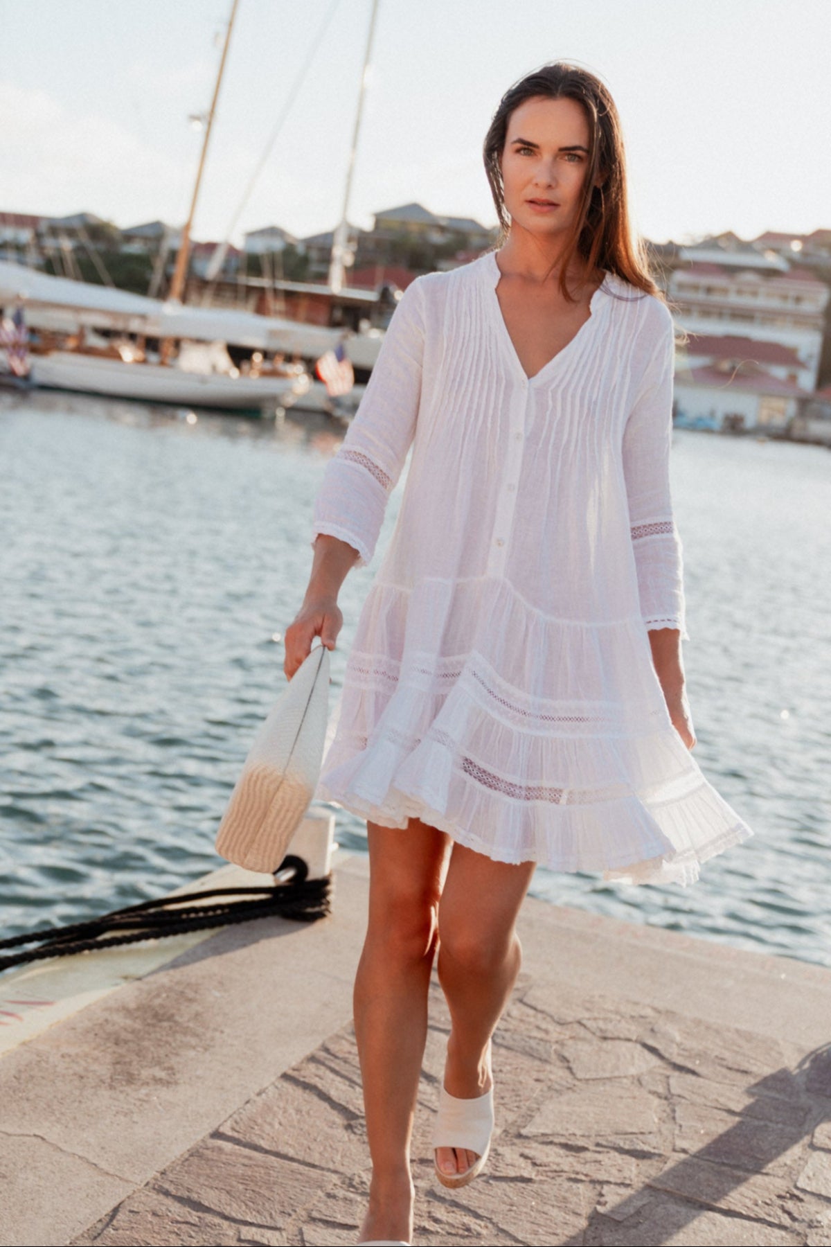 Bella Ciao Linen Dress White