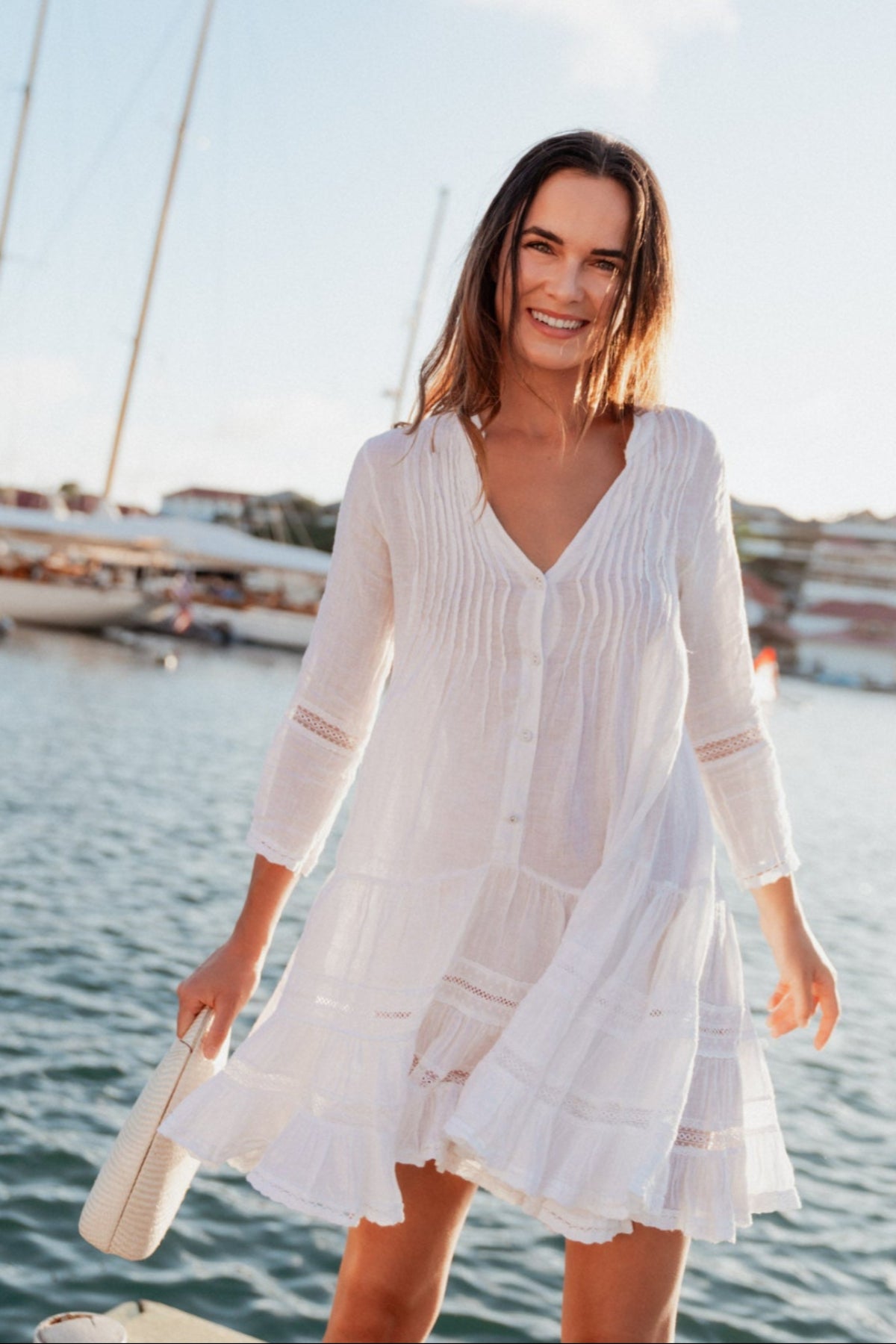 Bella Ciao Linen Dress White