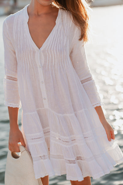 Bella Ciao Linen Dress White