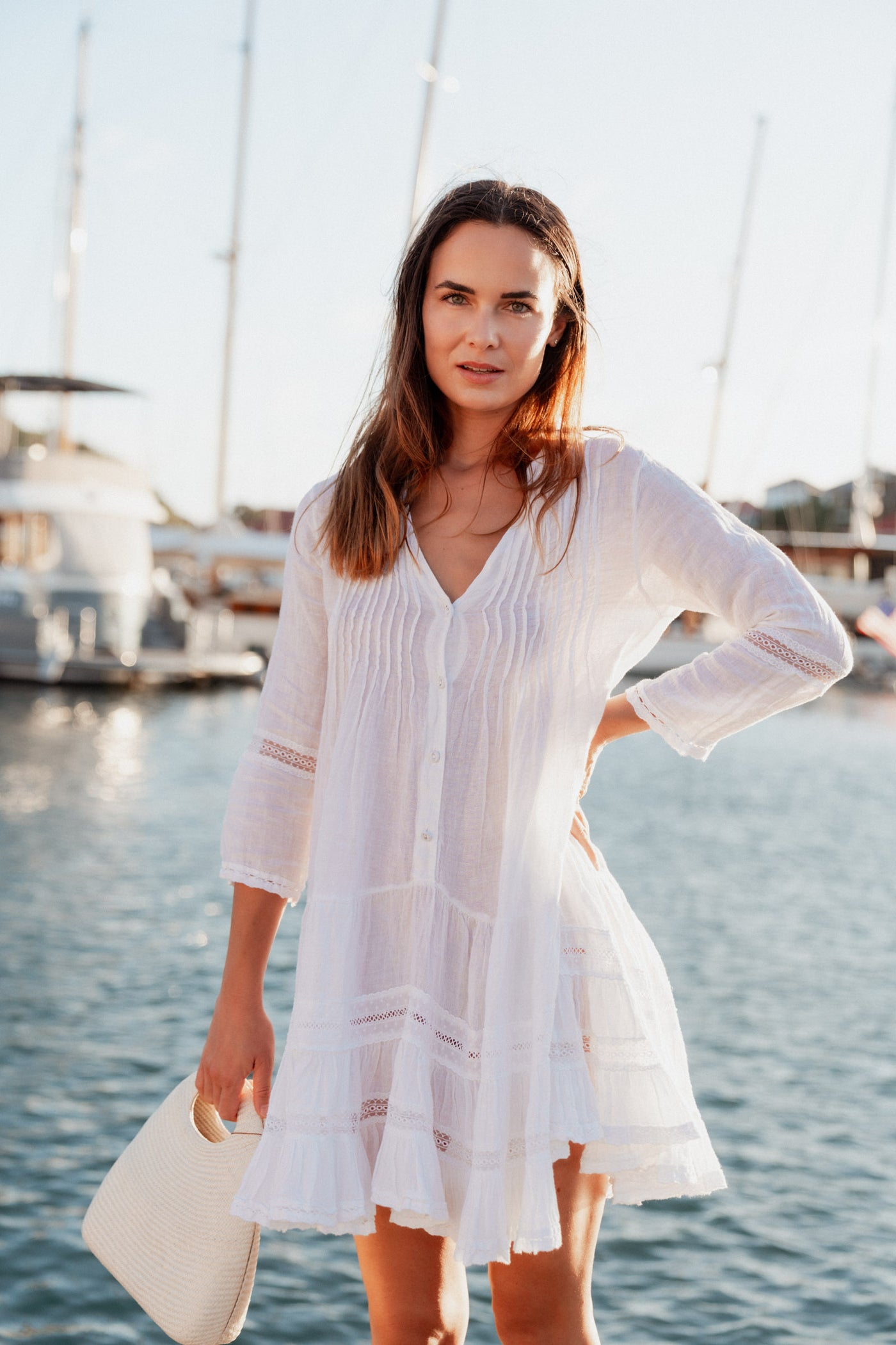 Bella Ciao Linen Dress White