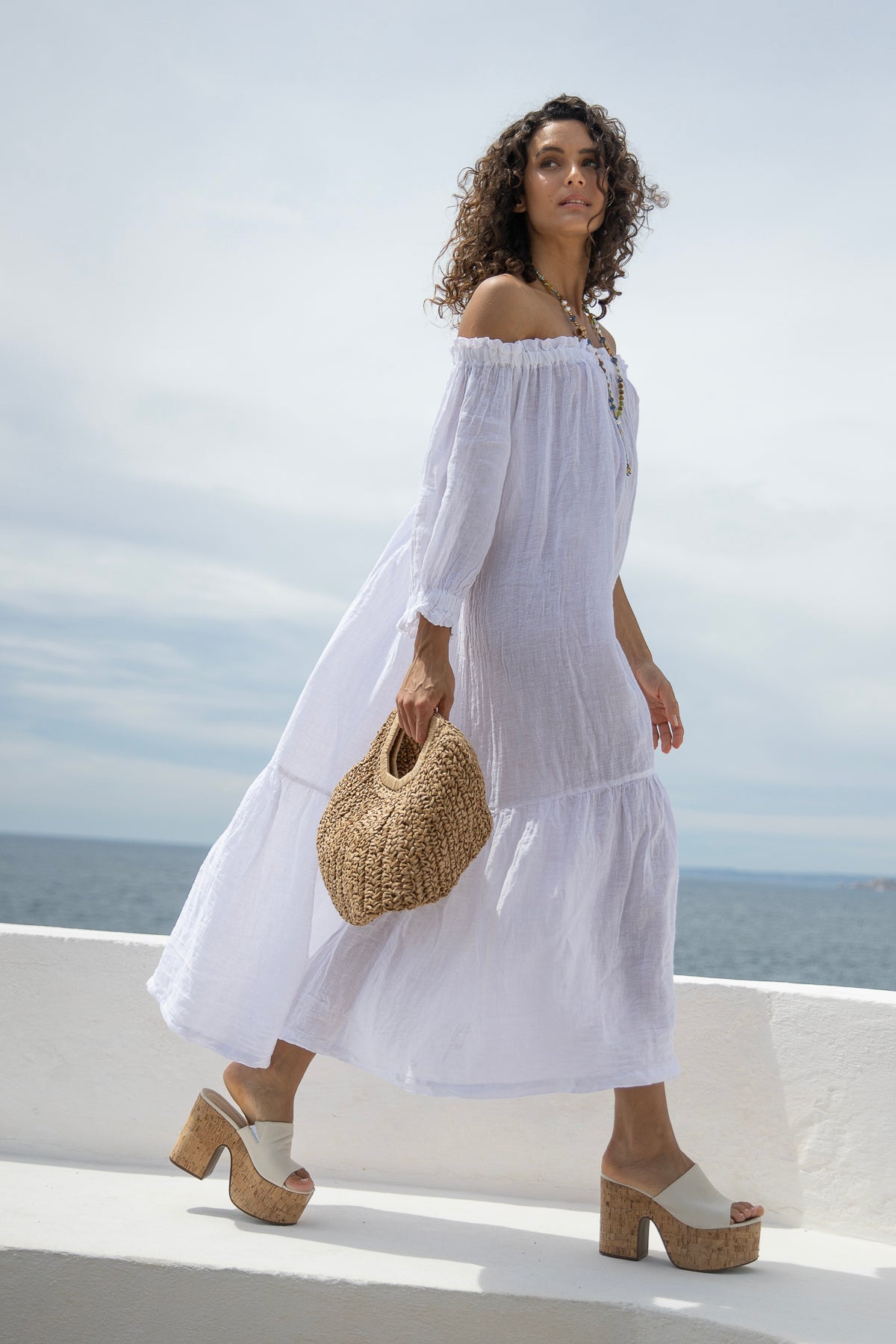 Noelie Linen Dress White