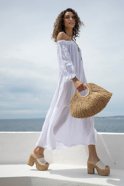 Noelie Linen Dress White