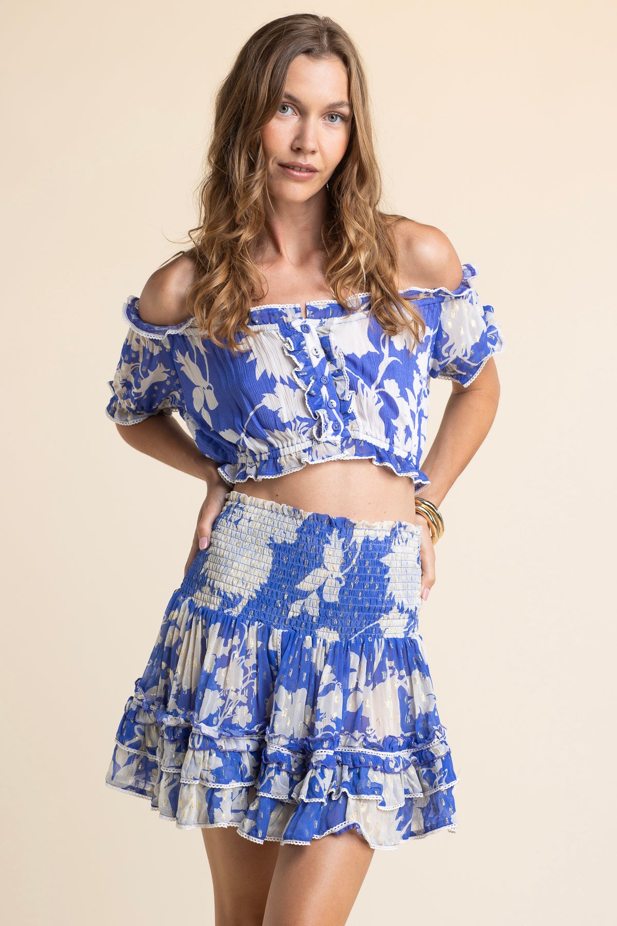 Clarisse Flower Skirt Blue