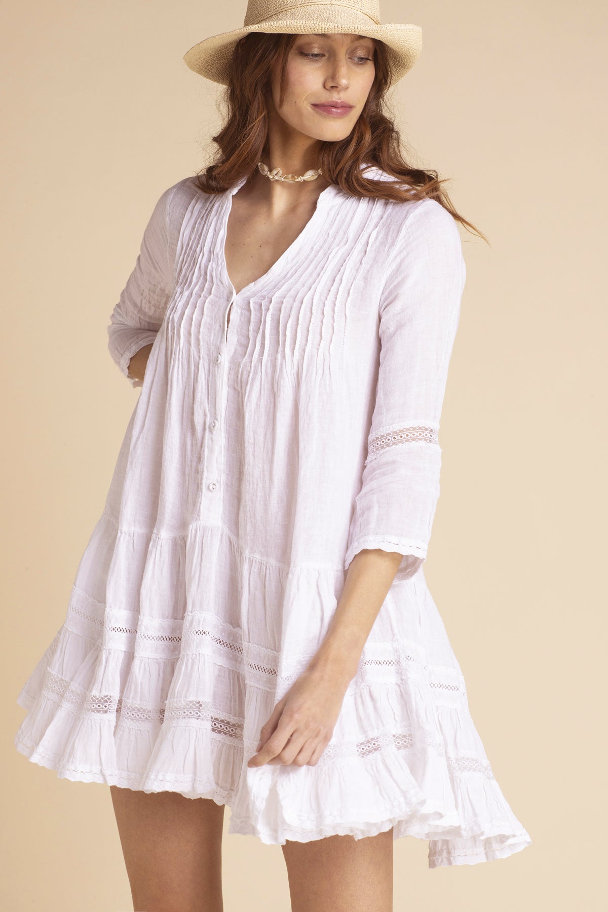 Bella Ciao Linen Dress White