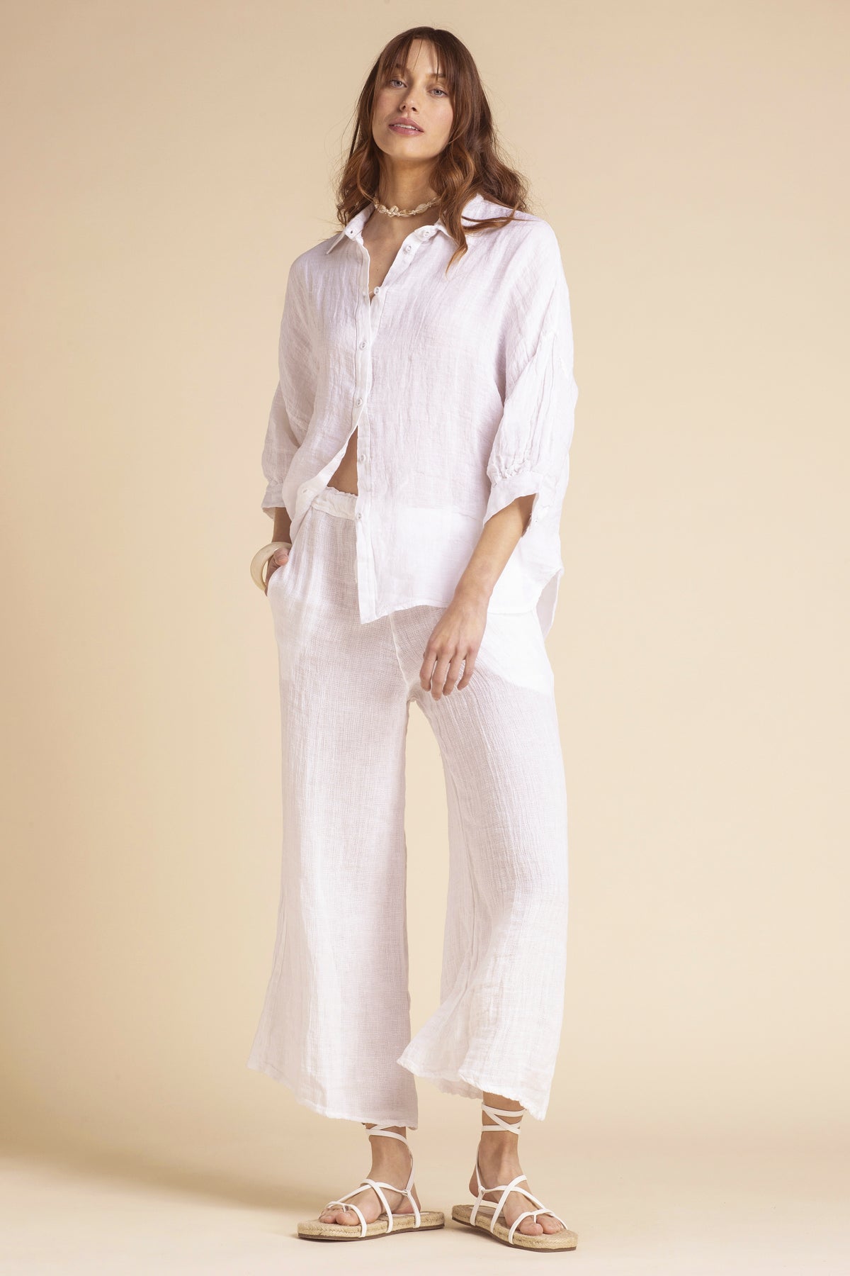 Amari Linen Pants White