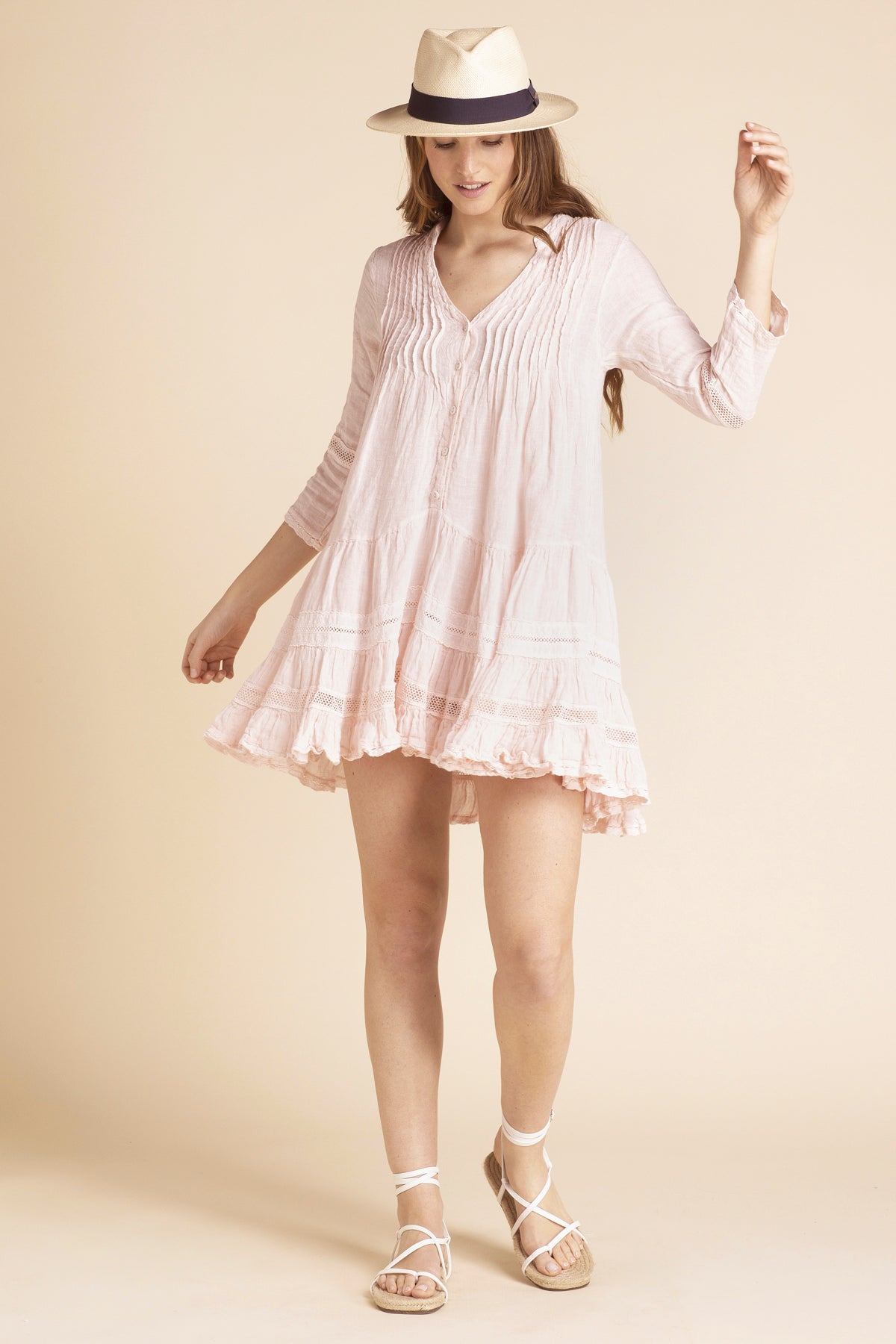 Bella Ciao Linen Dress Prima Rosa