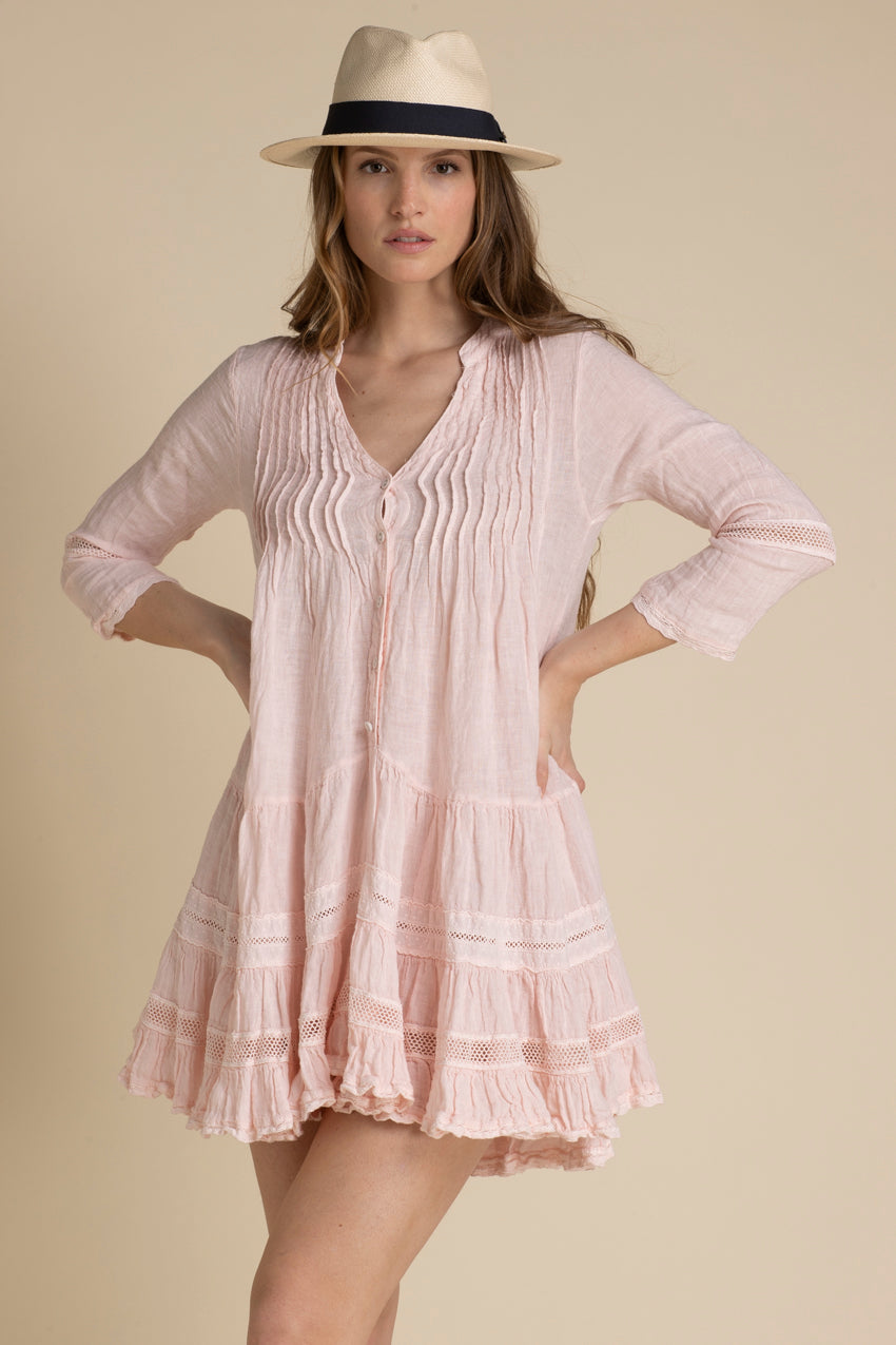 Bella Ciao Linen Dress Prima Rosa