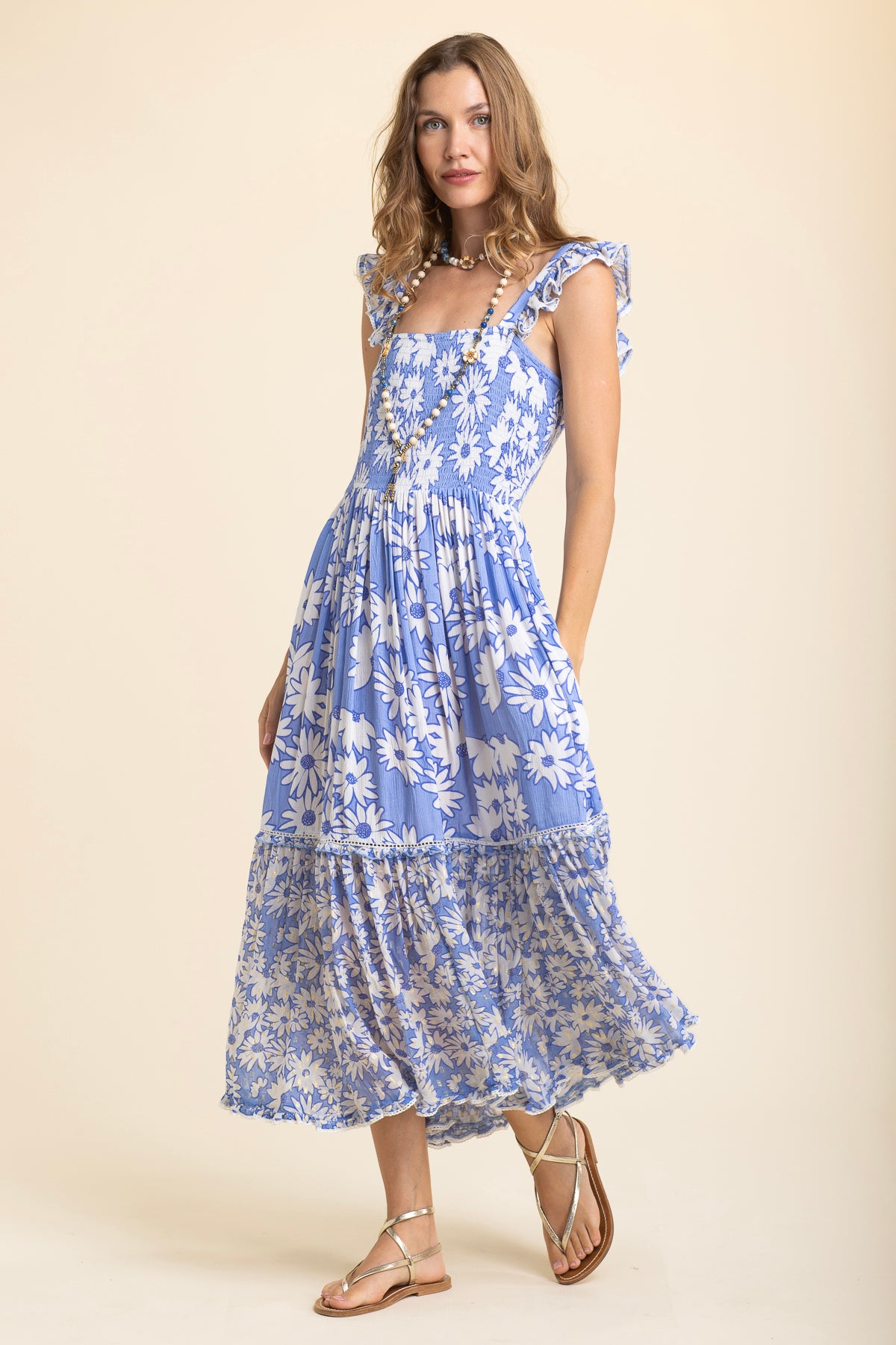 Robe Carolina Daisy Bleue