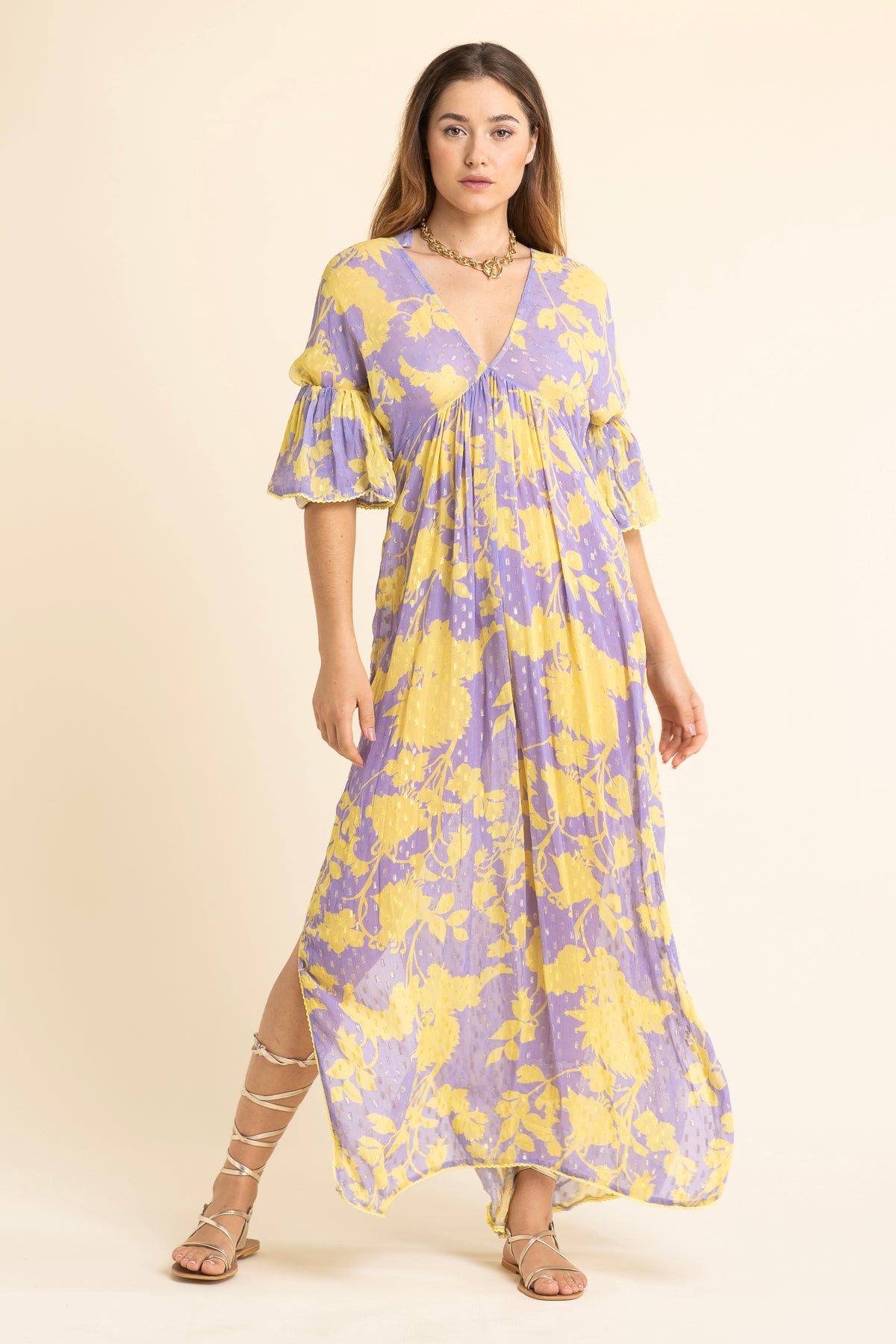 Naomie Flower Dress Purple