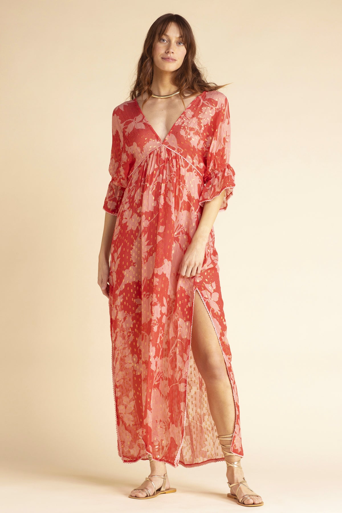 Naomie Flower Dress Red