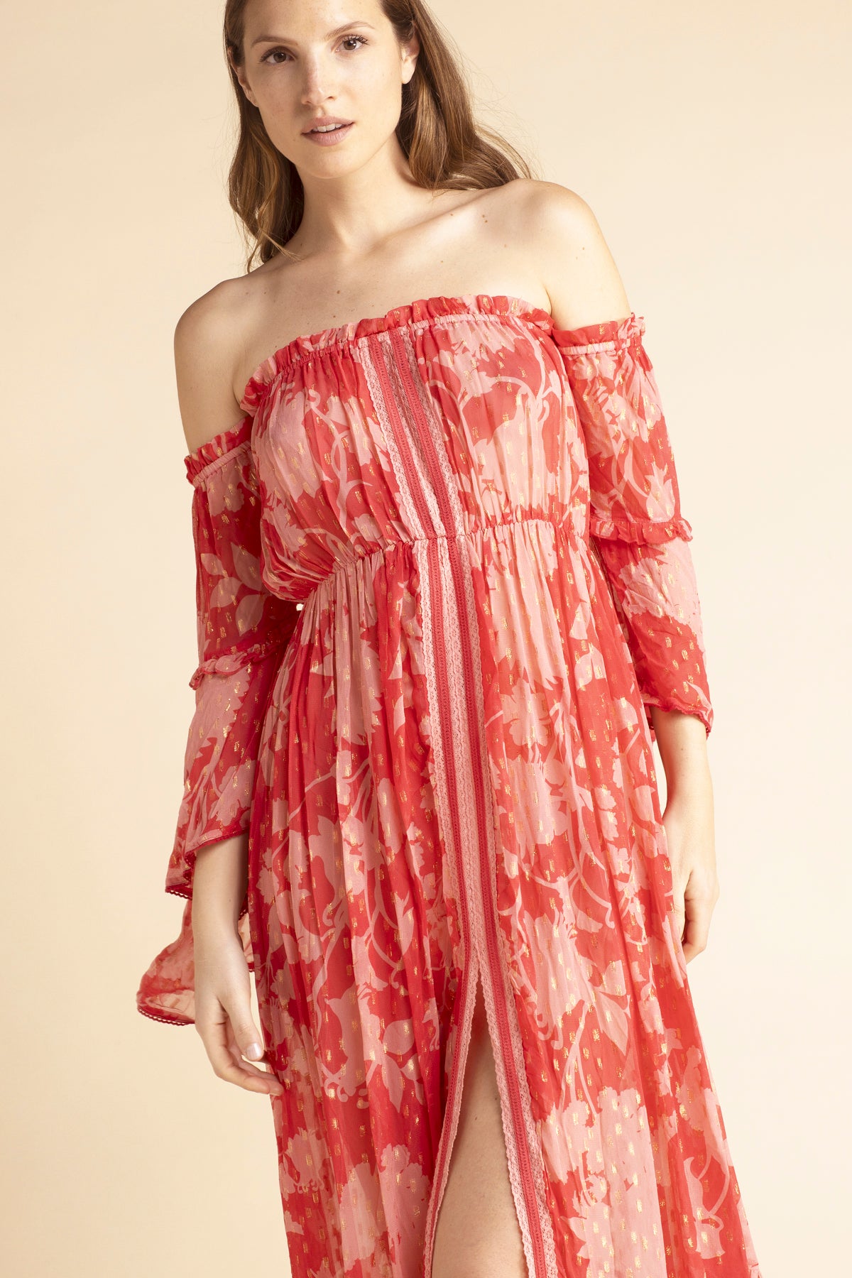 Evana Flower Dress Red