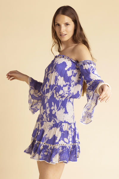 Cecilia Flower Dress Blue