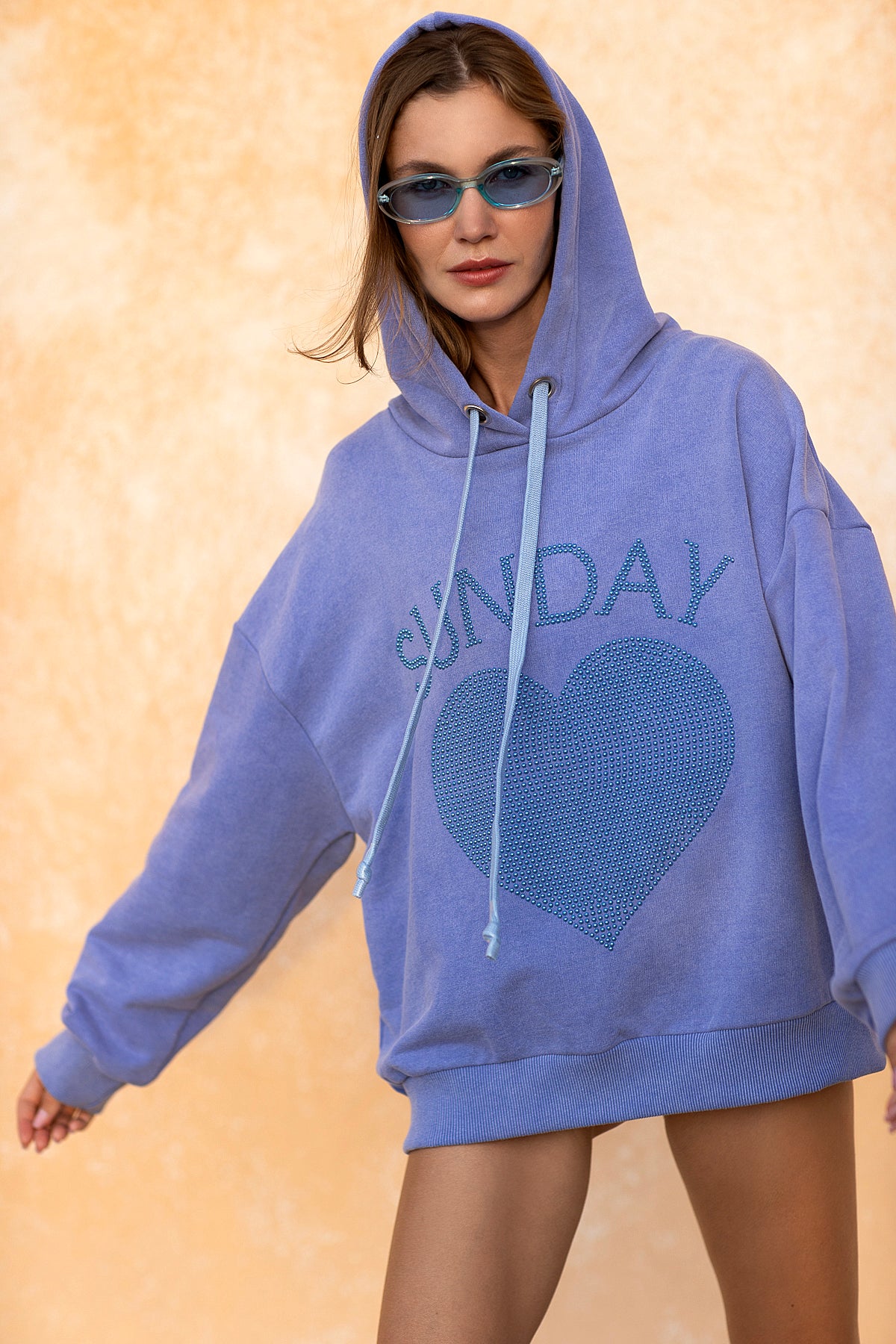 Manama Stud Hoodie Blue