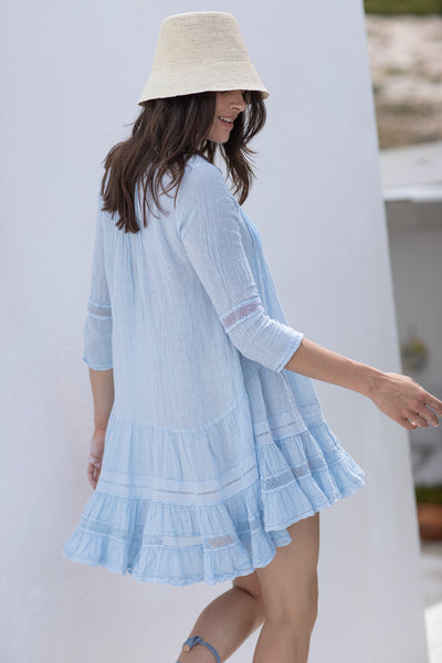 Bella Ciao Linen Dress Sky