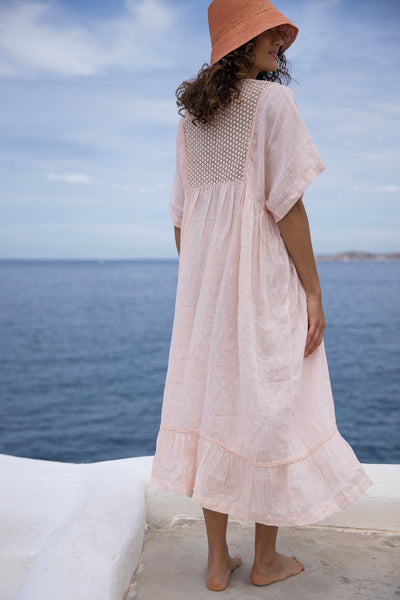 Valentina Linen Dress Prima Rosa