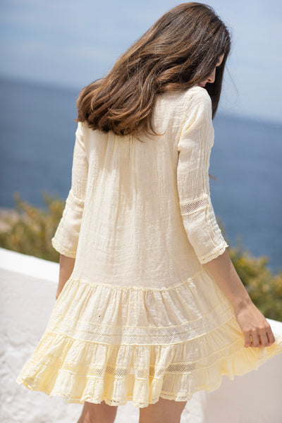 Bella Ciao Linen Dress Yellow