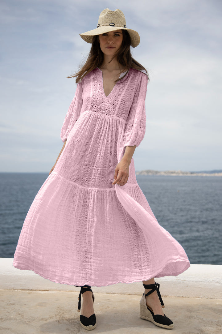 Bella Linen Dress Prima Rosa