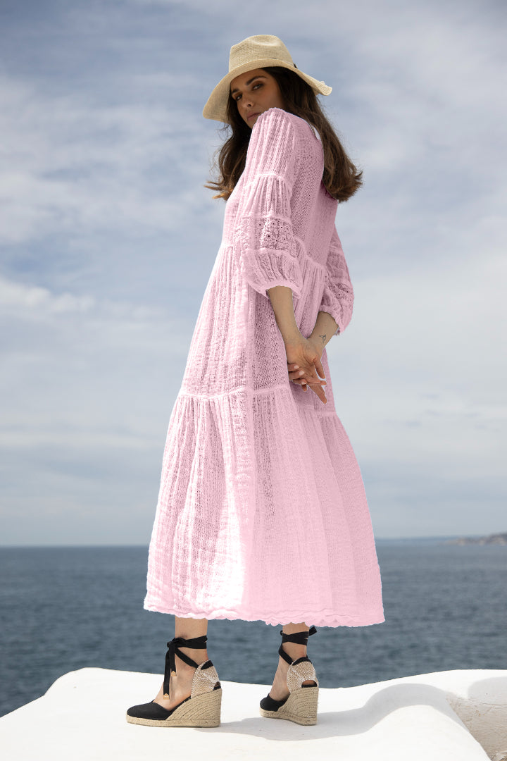 Bella Linen Dress Prima Rosa