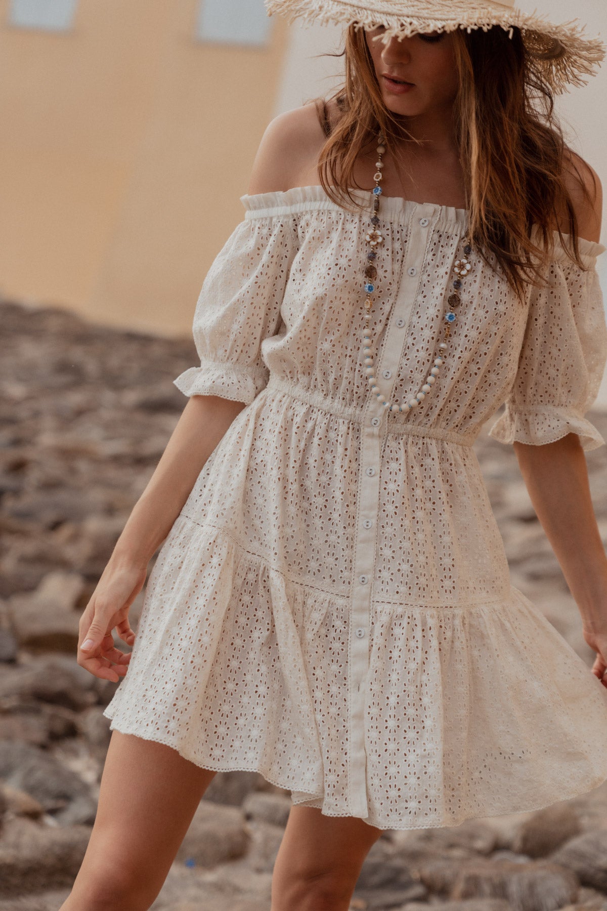 Malibu Embroidered Dress Egg